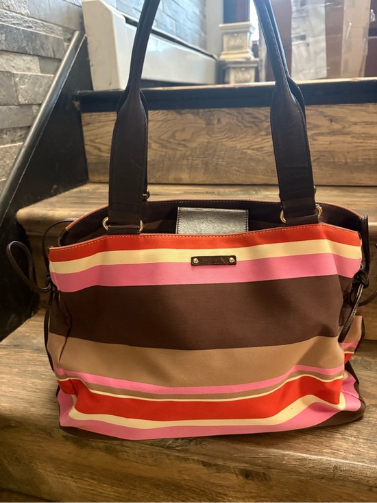 kate spade Handbags - kate spade Striped Tote in Brown, Pink & Red